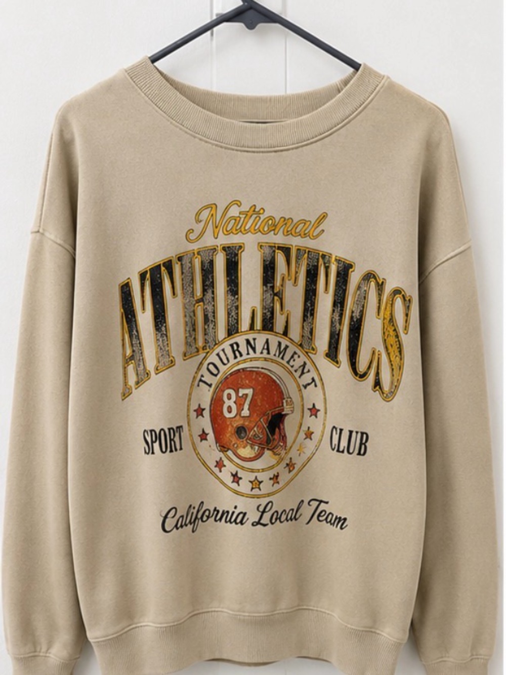 Forever 21 Beige 'Athletics' Graphic Sweatshirt